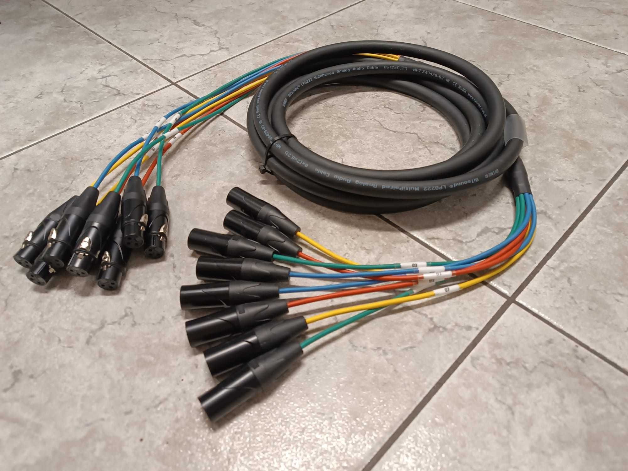 Kabel wieloparowy multicore audio 8x XLR-XLR multipara IEM Bitner 5m