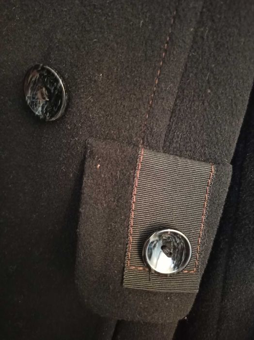 Długi klasyczny damski płaszcz wełna i kaszmir 38 40