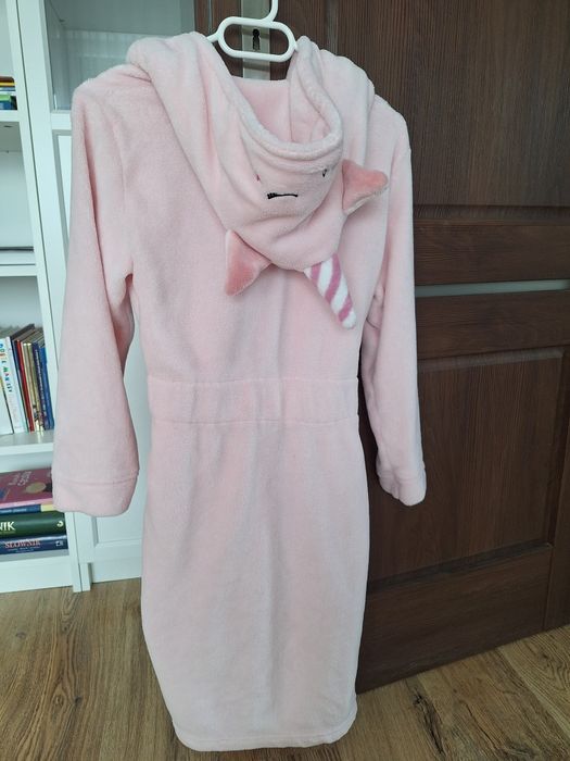 Szlafrok jednorożec r. 146/152 kolor różowy