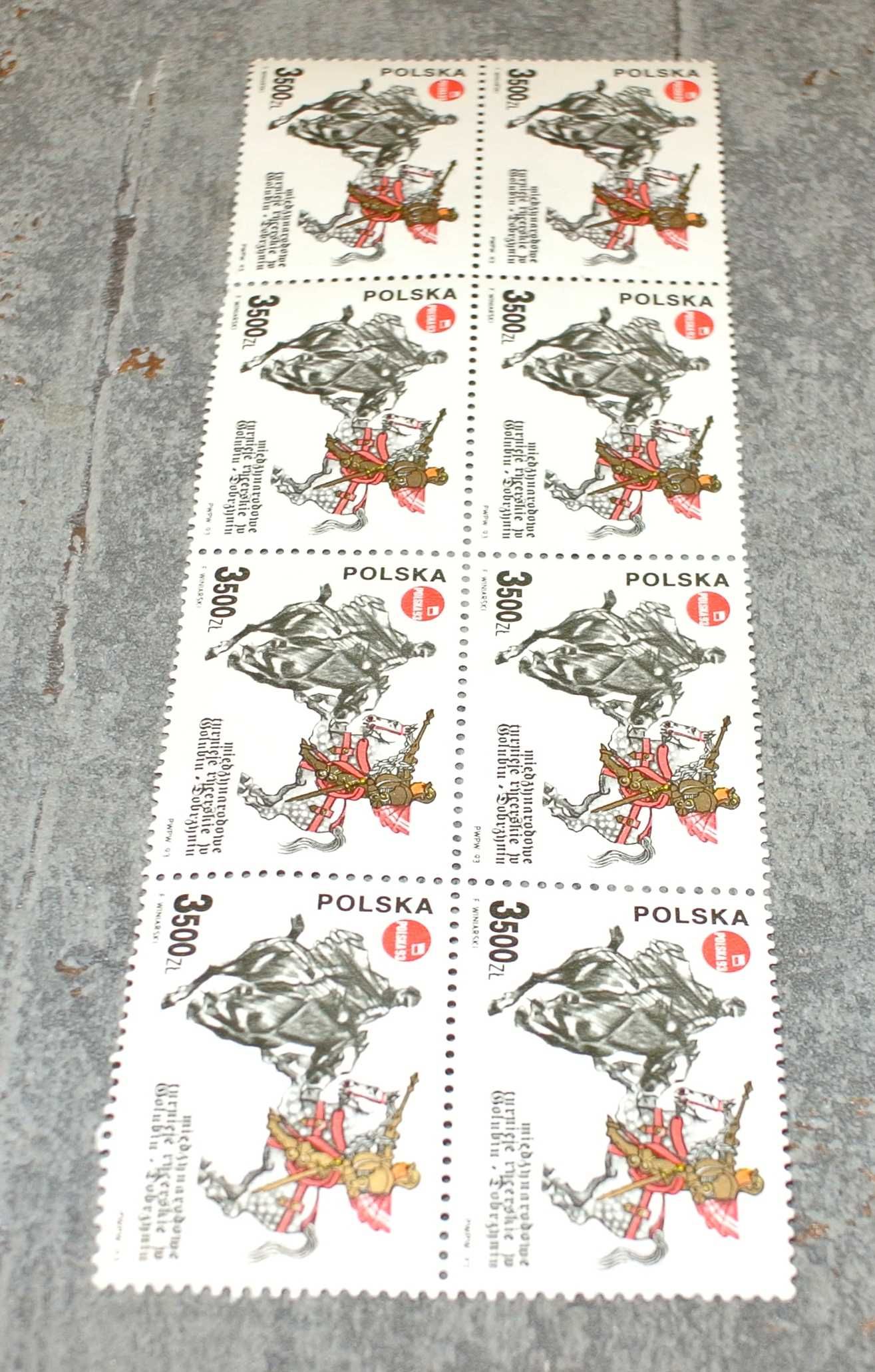 Znaczki polskie - Międzynarodowe turnieje rycerskie  - 8 sztuk