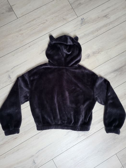 Czarna pluszowa bluza H&M