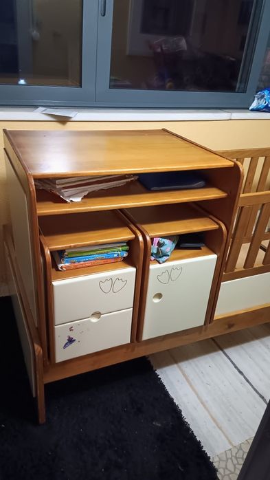 Mobília Quarto bebé e criança. Berço, muda fraldas e cama