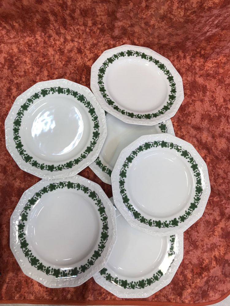 6 szt talerzy Rosenthal Maria Bluszcz Winorośl Stachelbeere
