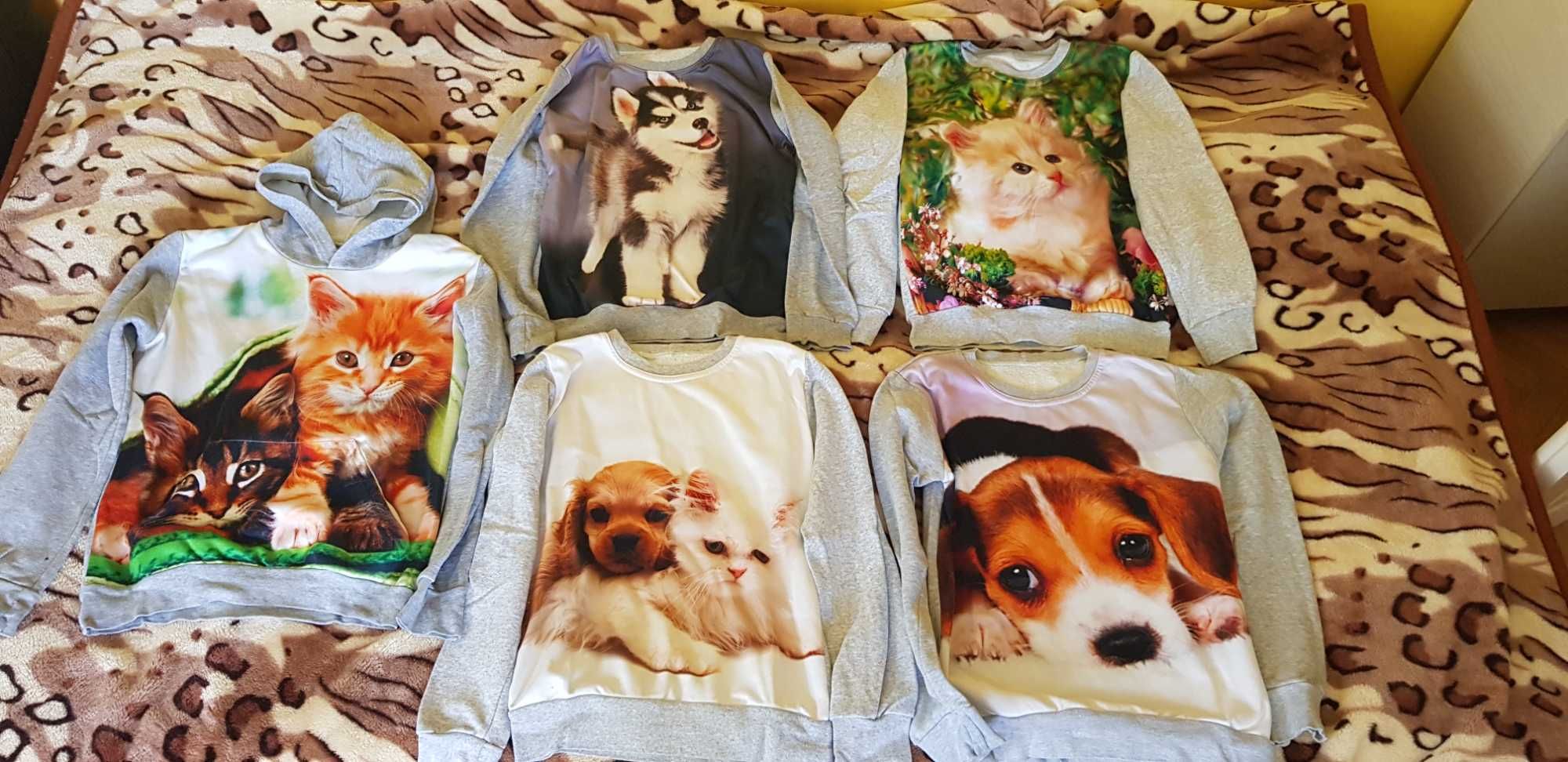 Bluzki dla dziewczynki rozmiar xs w psy i koty