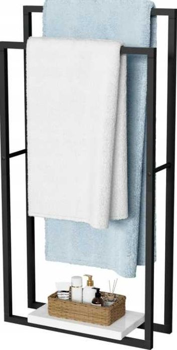 Wieszak na ręcznik KES BTH501-BK, metalowy, czarny