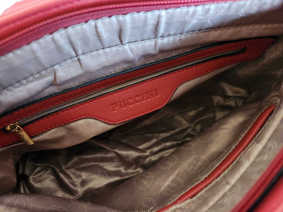 Torebka damska na ramie PUCCINI czerwony mat czerwona 30x25cm