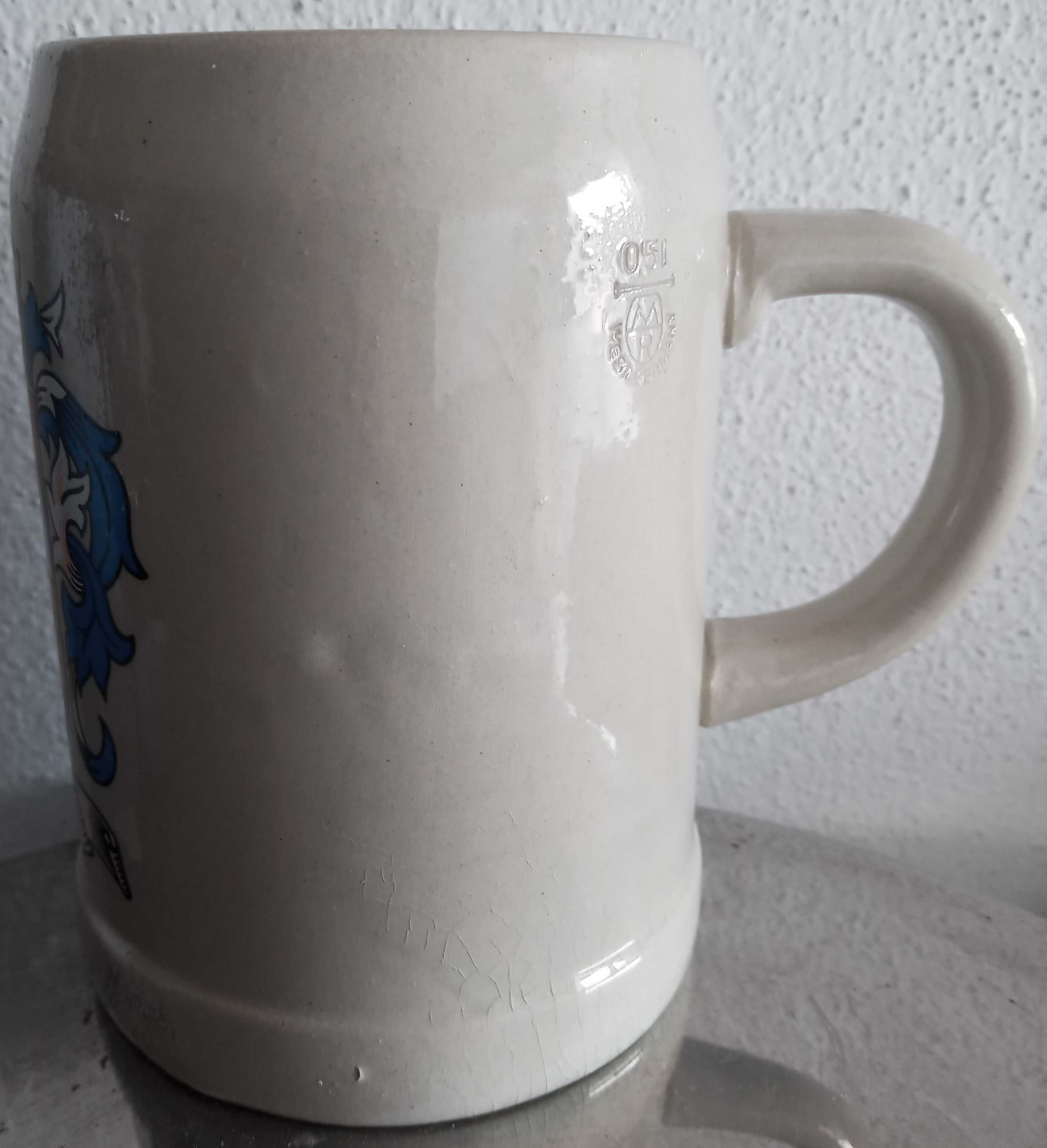 Caneca Barro Antiga 0,5lts Bayern Alemanha