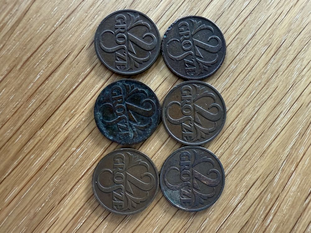 Zestaw / komplet 2 grosze 1925/1927/1928/1931/1938/1927
