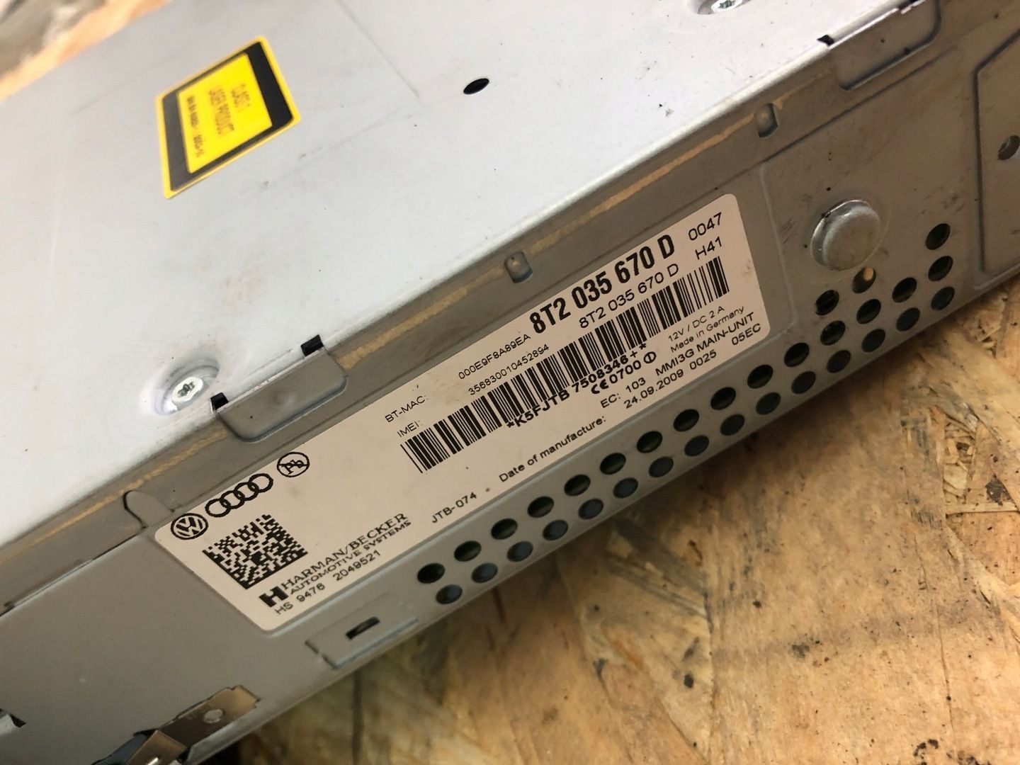 JEDNOSTKA MMI 3G CZYTNIK SD SIM A4 A5 8T2035670D