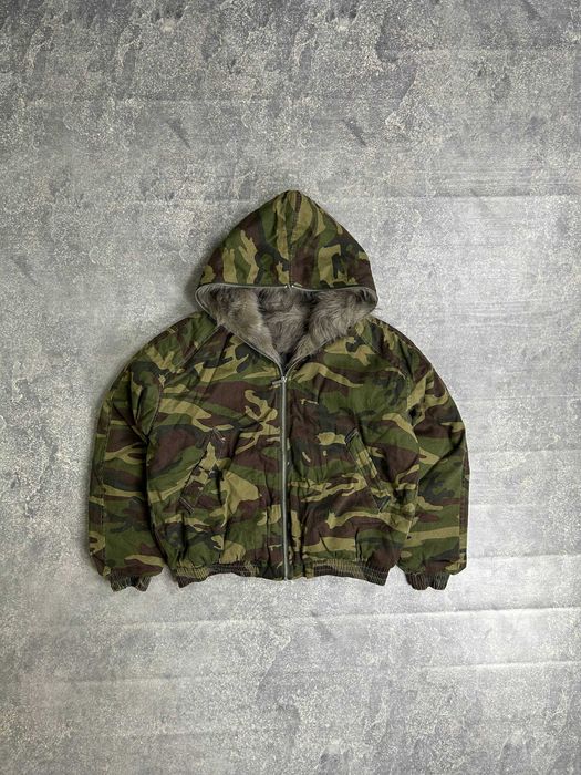 Бомбер дутий камо с мехом куртка курточка пуховик мех MA-1 аляска