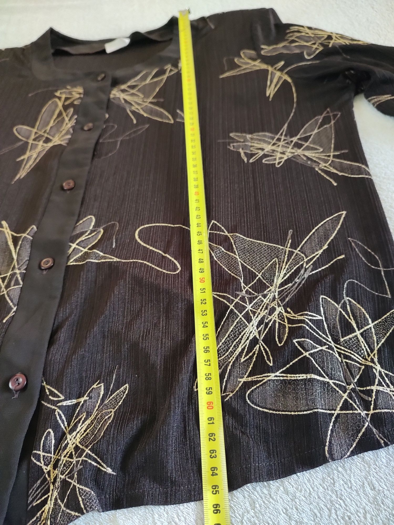 Plus size Brązowa narzutka damska 50 5XL kardigan koszula na lato