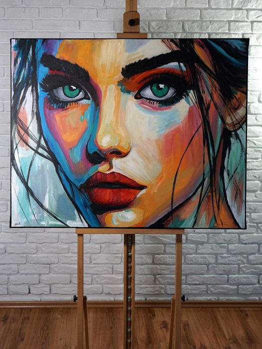 Obraz olejny 100x80 ręcznie malowany duży z certyfikatem Rafal Stach