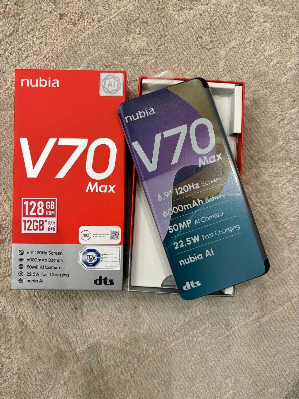 ZTE nubia v70 max 6/128GB,Екран 6.9 " 120Гц,50МП,батарея 6000 мАгод.