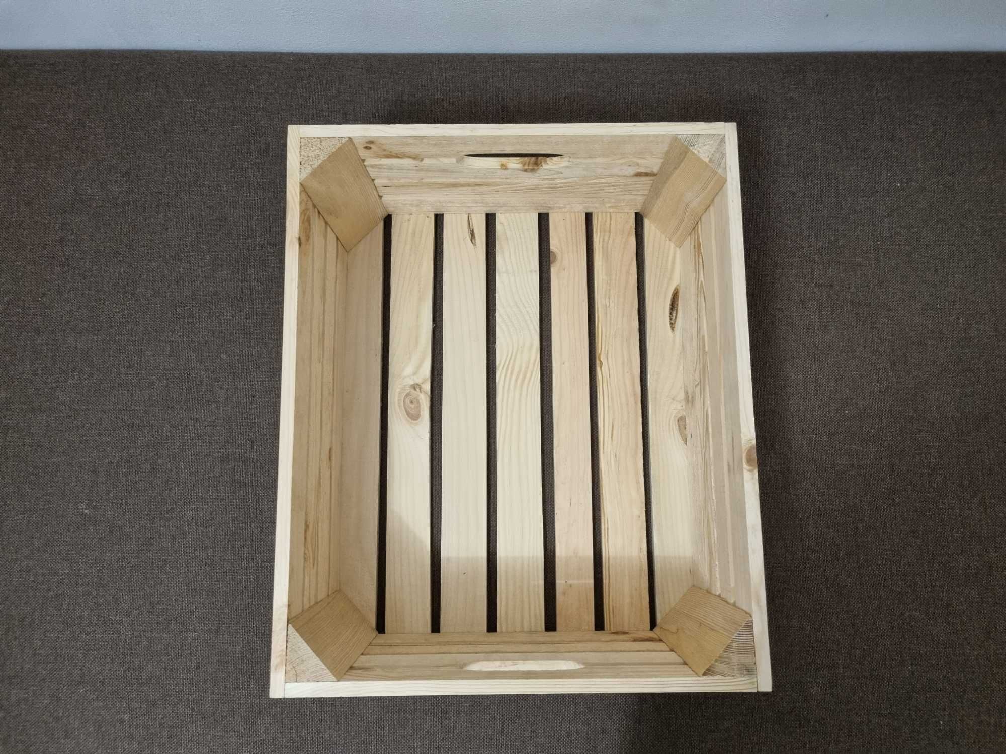 Drewniane skrzynki od stolarza, 45x37x19, sosna
