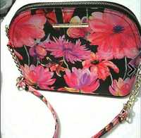 Steve Madden black and pink floral shoulder bag