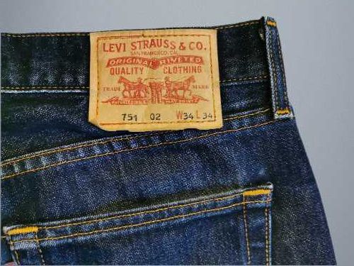 Levi's 751 Men Blue Straight Regular Stretch Jeans W34 L34