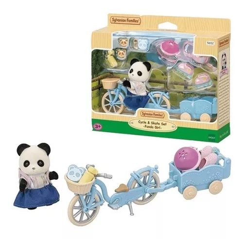 Sylvanian families 5662 Панда з велосипедом і роликами