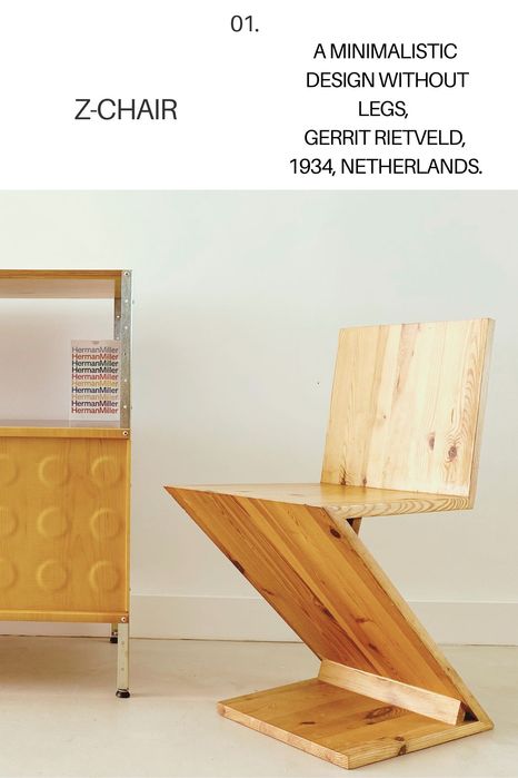 Zig Zag chair , Z chair, Gerrit Rietveld, design, vintage