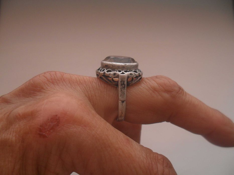 Warmet koronka - stary srebrny pierścionek - cena ost