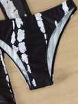 Strój Bikini Bandeau Czarno Biały Shein Xl