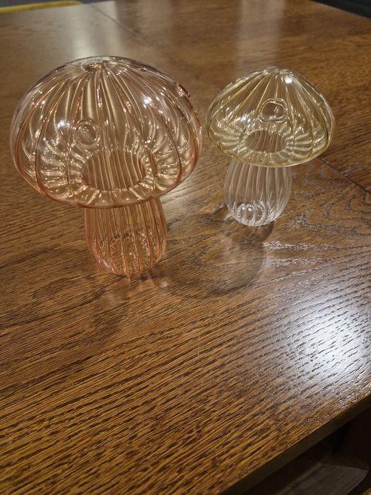 Szklane grzybki - figurki do ozdoby