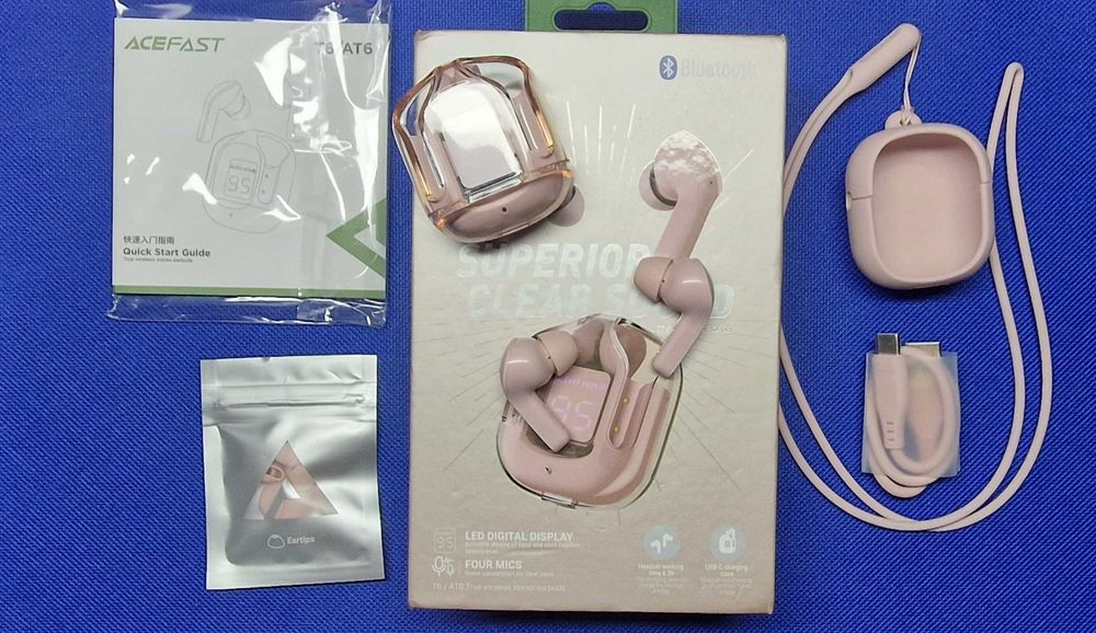 Наушники ACEFAST Crystal T6/AT6 (розовые) ОРИГИНАЛ!!!