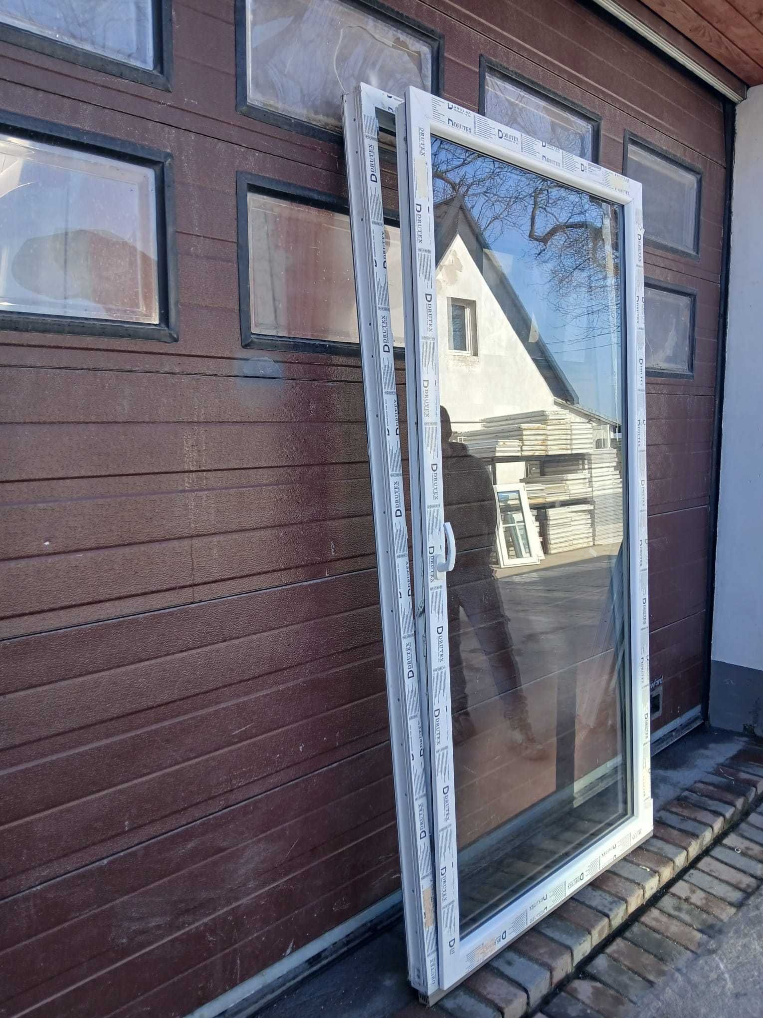 Nowe Drzwi okno tarasowe 118x226 pcv antracyt niski próg DOWÓZ KRAJ