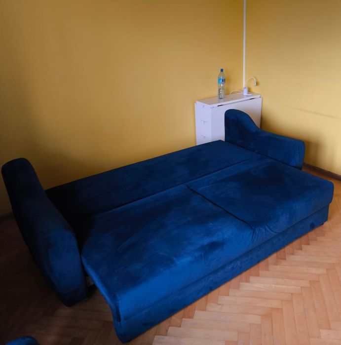 Sofa Bianca granatowa funkcja spania / pojemnik na pościel  AgataMeble