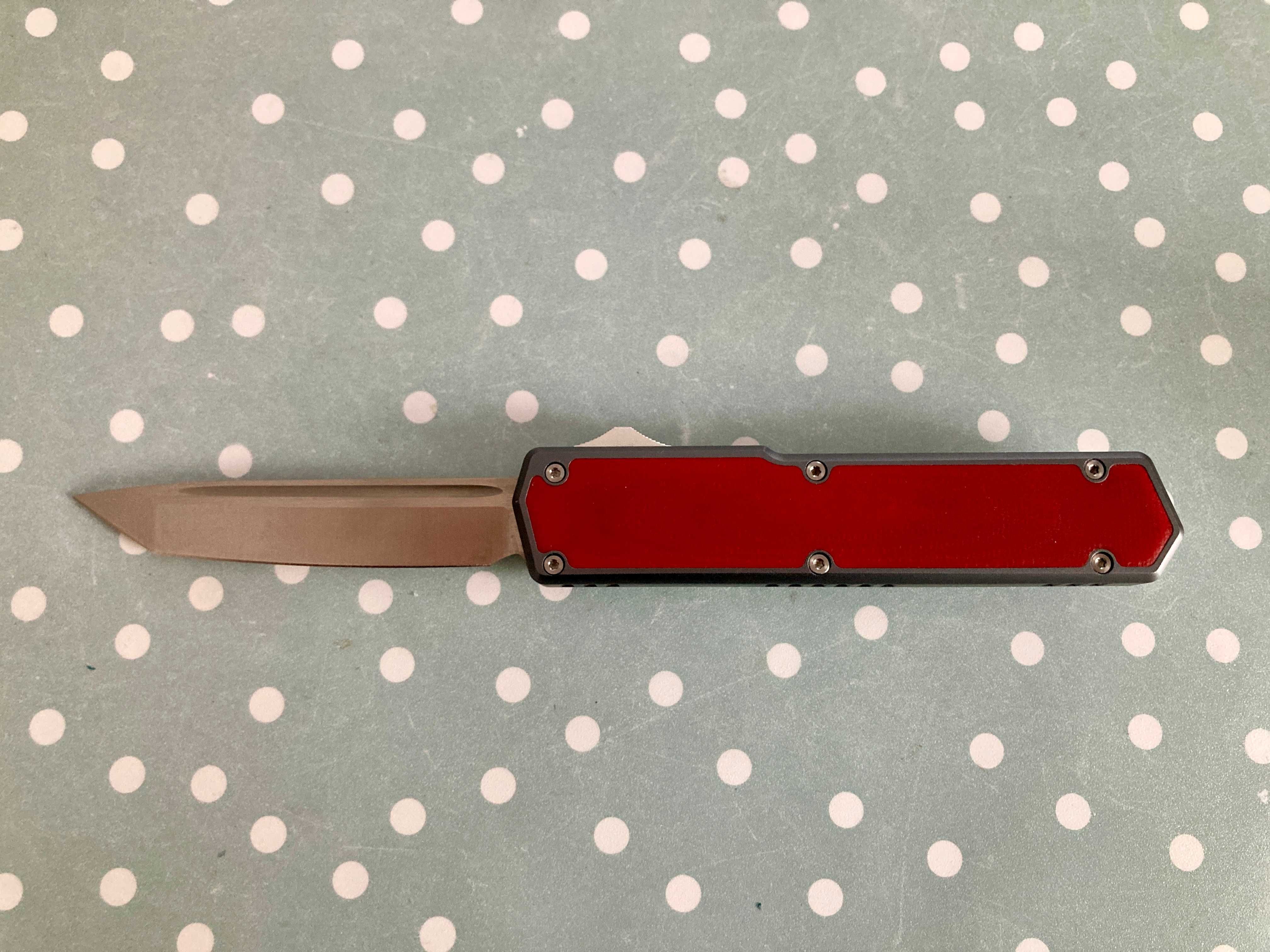 Nóż OTF - TacKnives TAKCOM Vigor V2 154CM Aluminium/G10 inlay