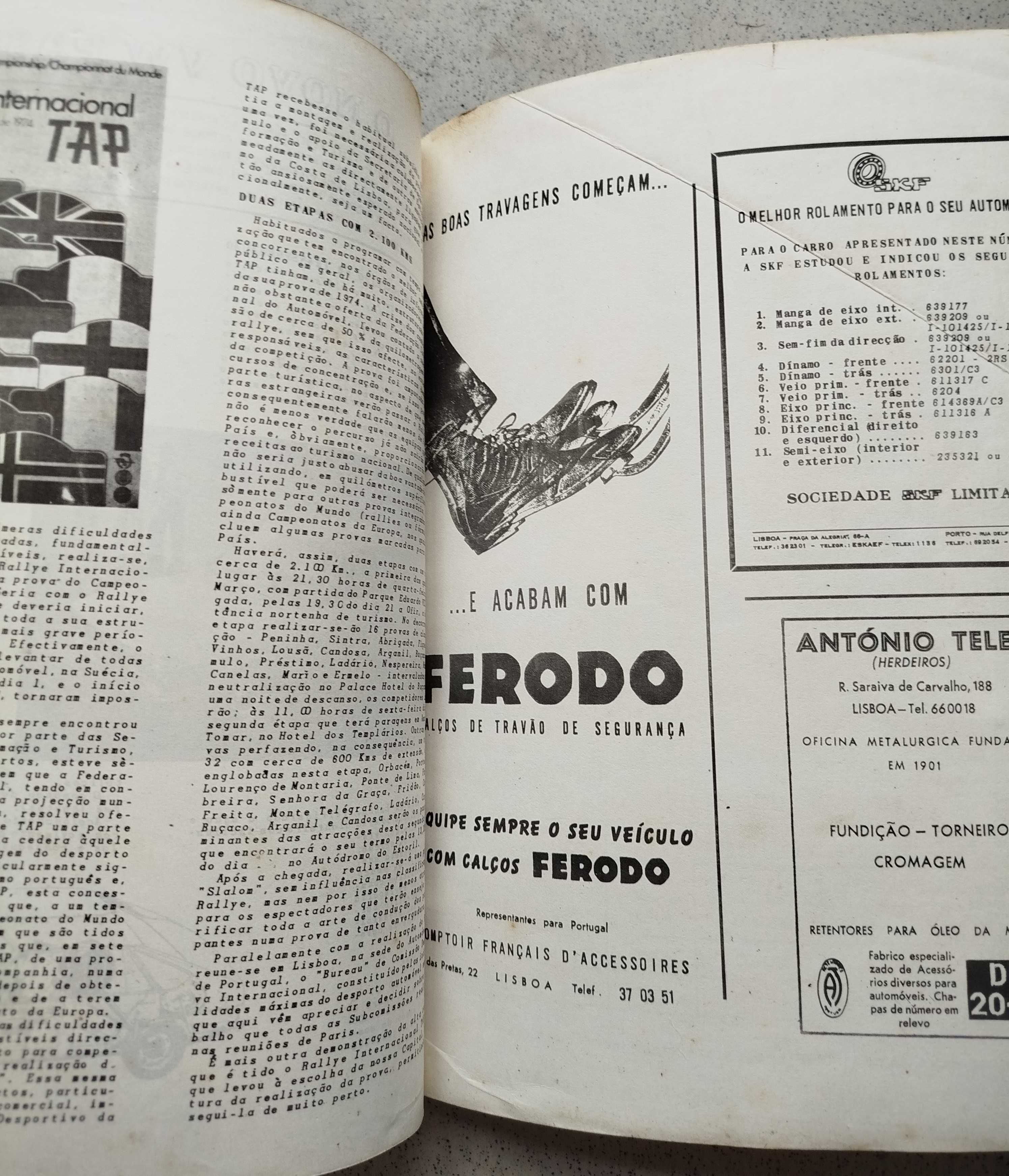 Antiga e Rara Revista Automóvel - Fevereiro de 1974