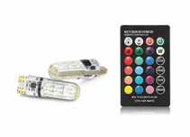 W5W LED żarówki RGB T10 + PILOT