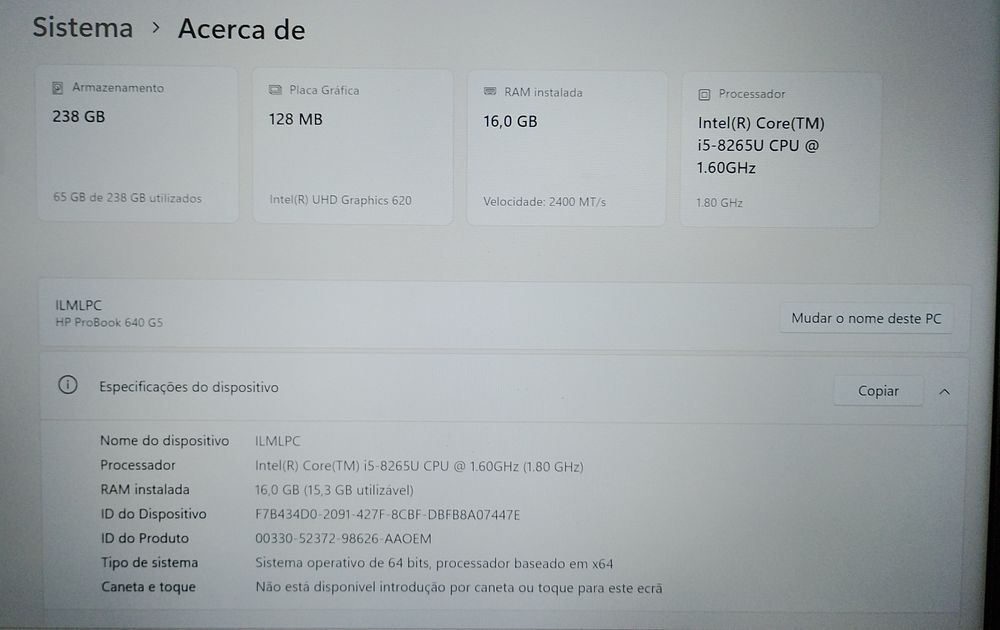 Portátil HP ProBook 640 G5