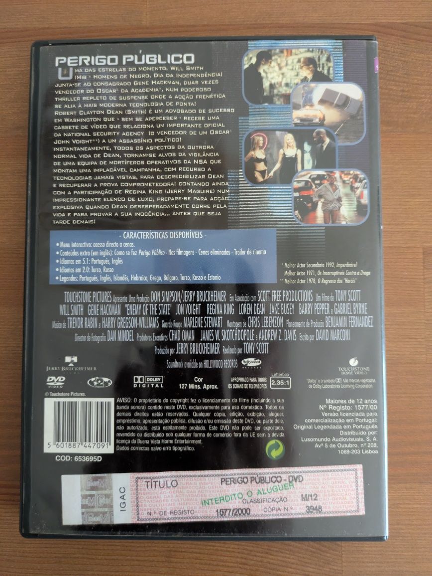 DVD " Perigo Público " Edição Especial  1998 (Como Novo)