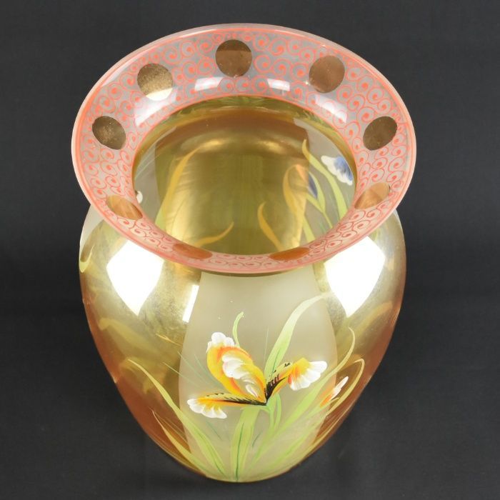 Jarra em vidro pintada à mão