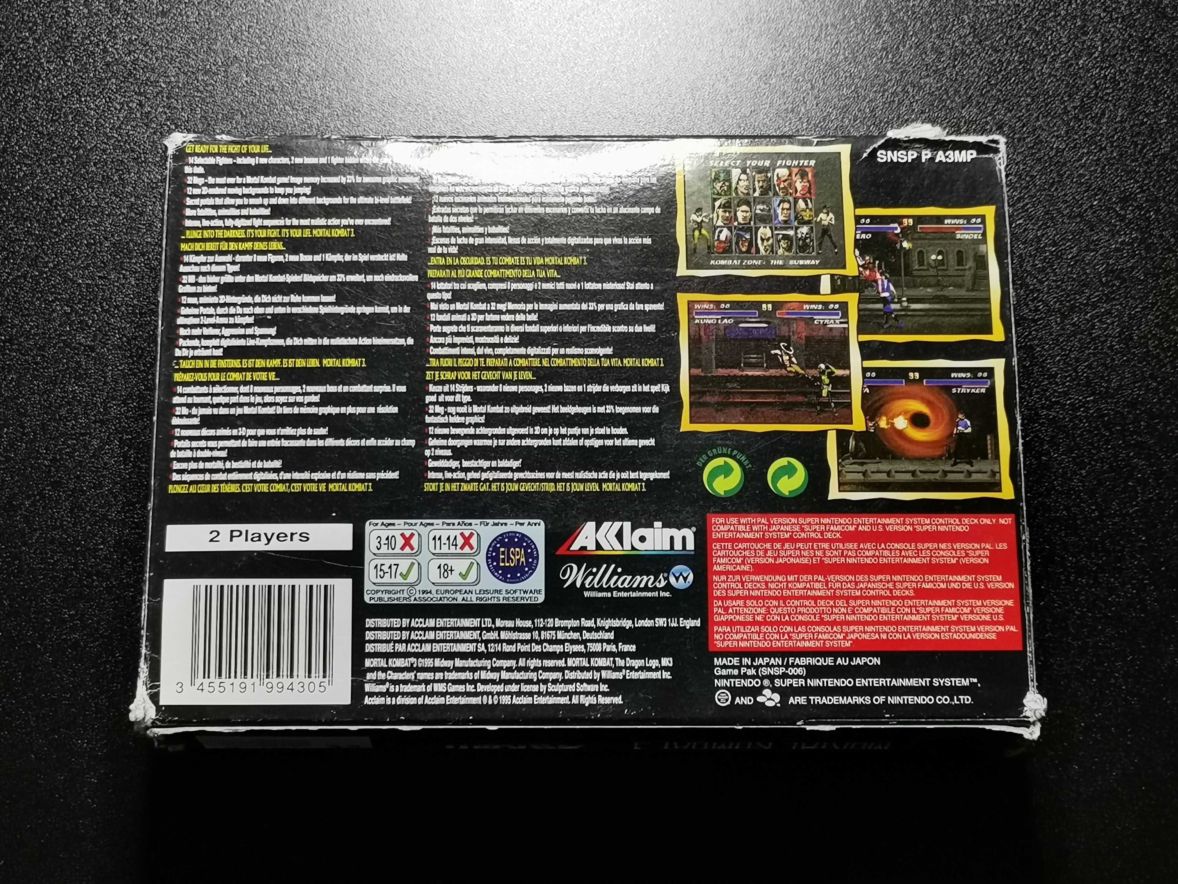 Super Nintendo Mortal Kombat 3