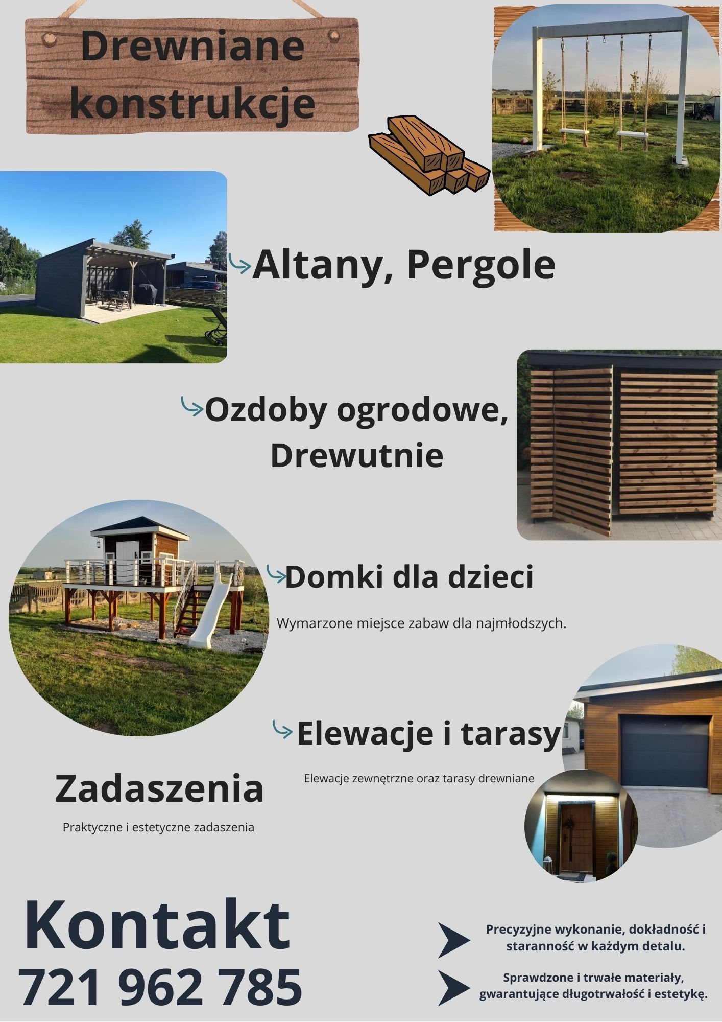 Pergole, Tarasy, Altany,  Place zabaw, drewutnie i inne
