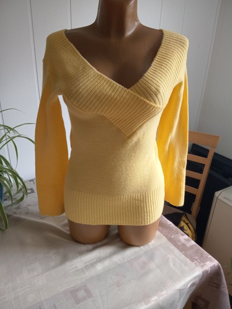 Damski sweterek kolor żółty
