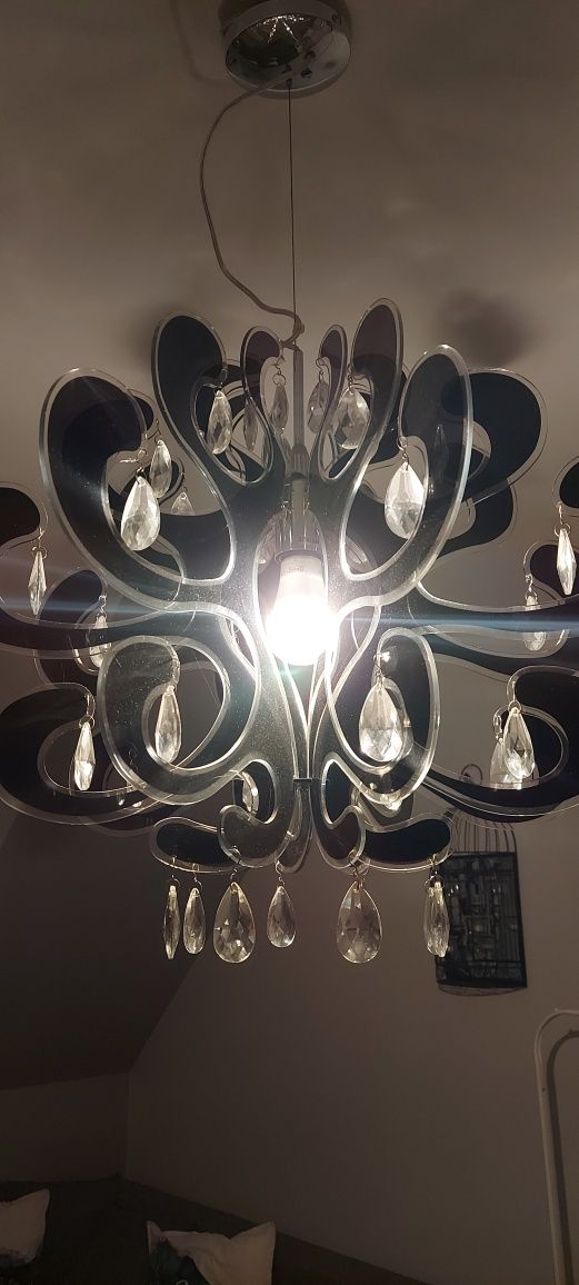 Lampa, czarna, glamour