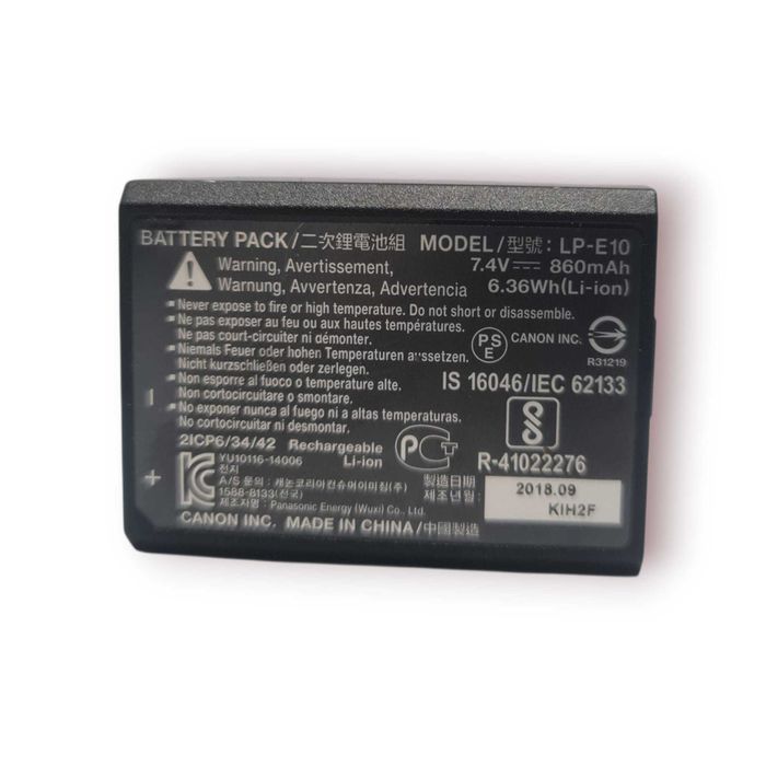 Bateria Original Canon LP-E10 – 7.4V 860mAh Li-ion