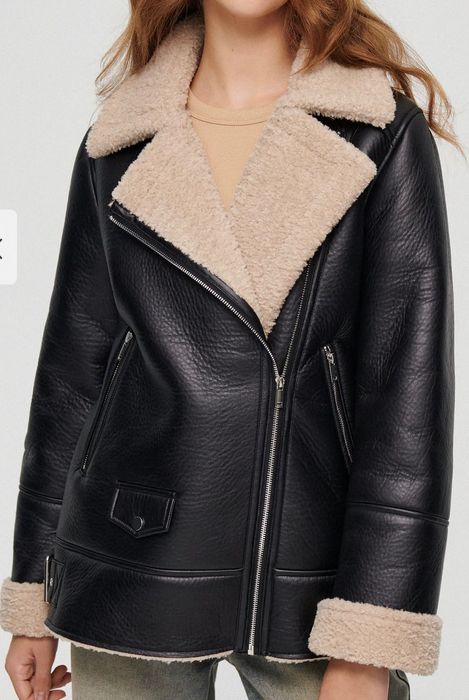 kurtka kożuch biker M