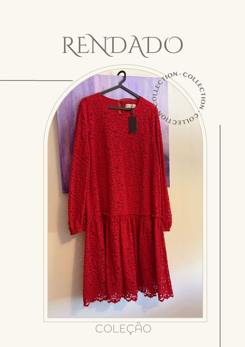 Vestido vermelho rendado Maravilhoso
