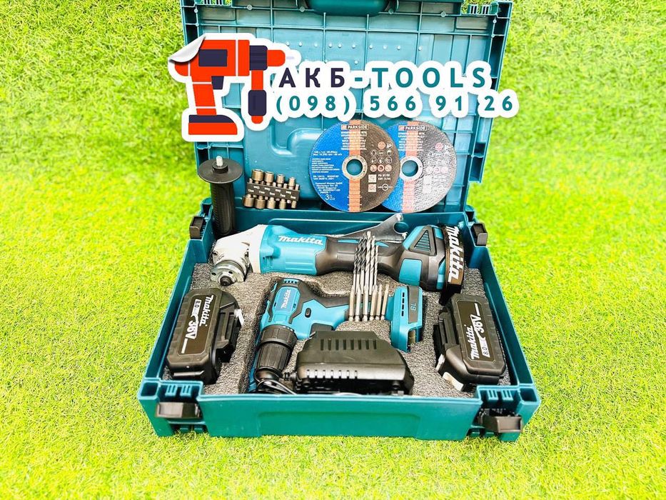 Акумуляторний Набiр Makita 2/1 Болгарка DGA 504 + Шуруповерт DDF484