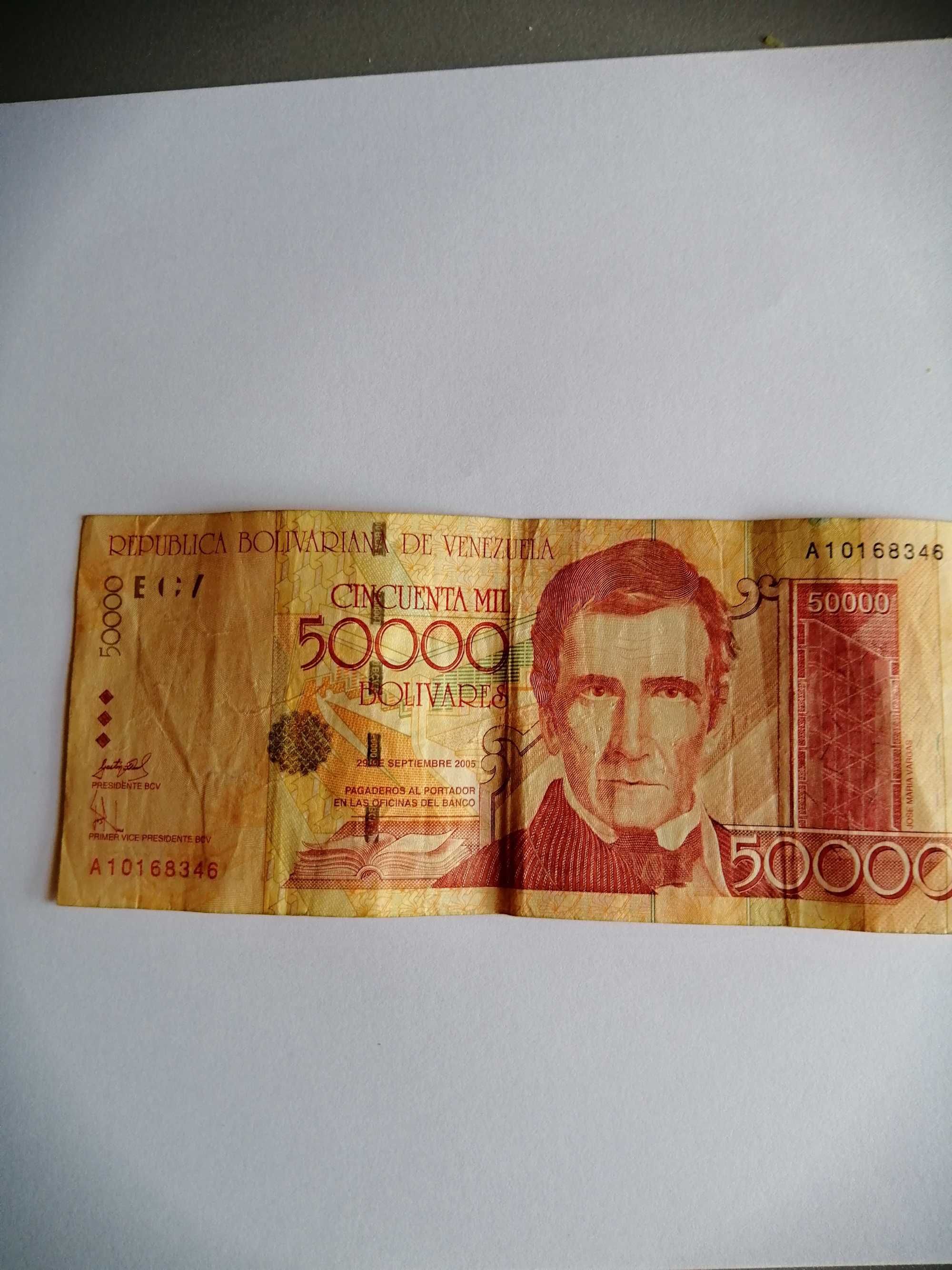 Notas de 50.000 Bolivares Venezuela