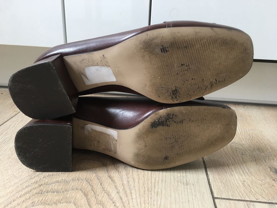 Next Signature buty skórzane z chwostami na obcasach-5/38