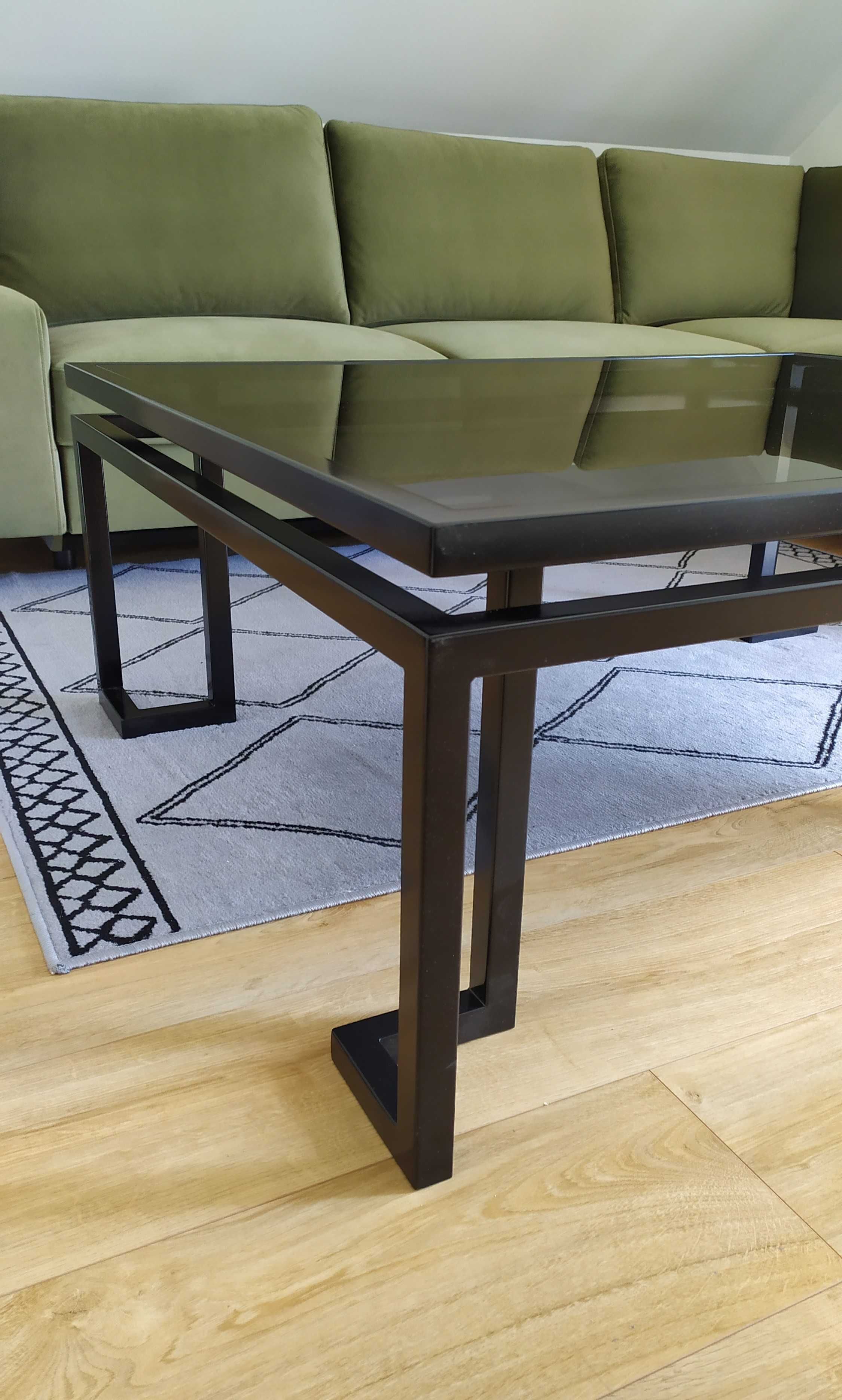 Olivson Vinci stolik kawowy duży 100x120x45 cm stalowy czarny