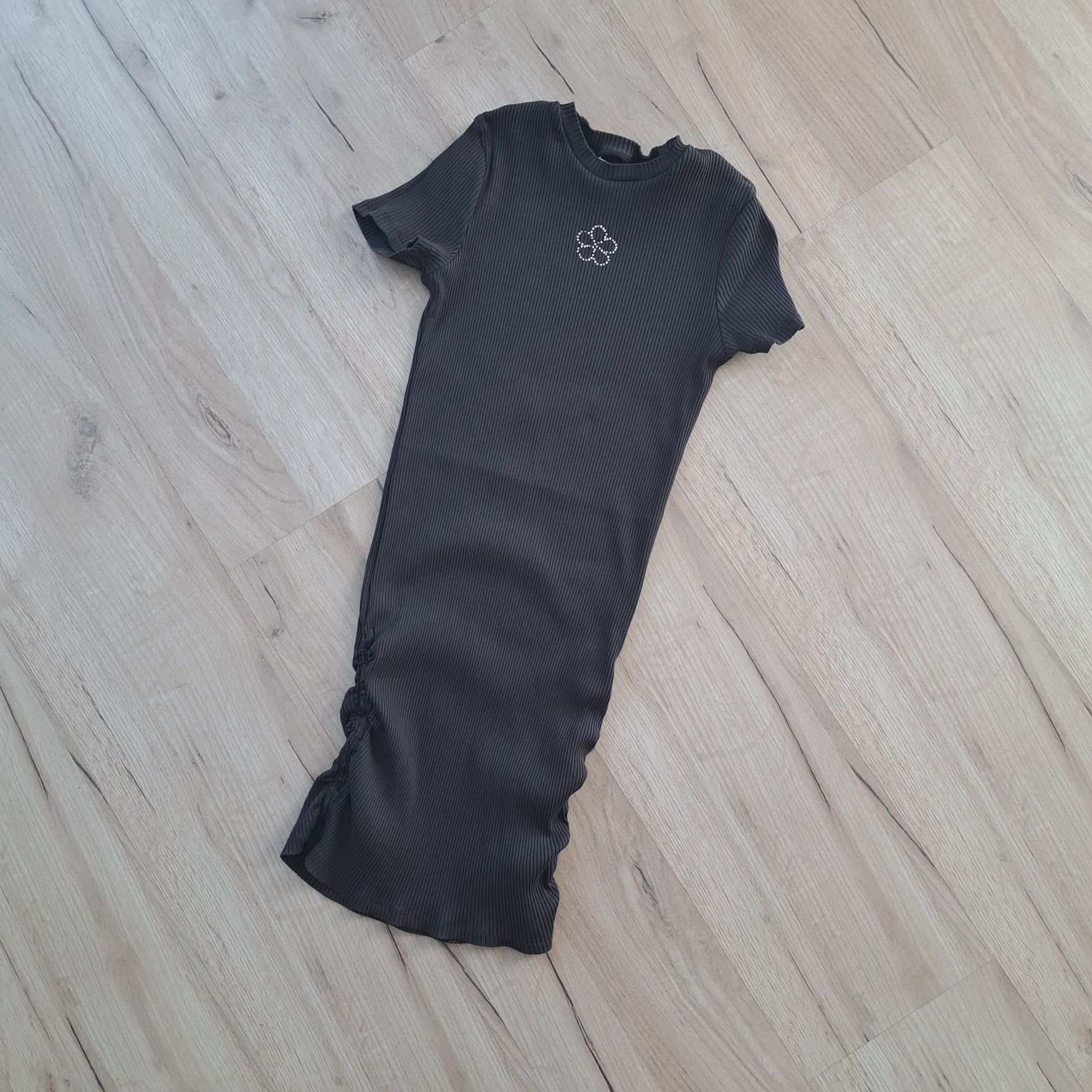 Bawełniana dopasowana sukienka letnia, rozmiar 146/152 H&M kwiatek
