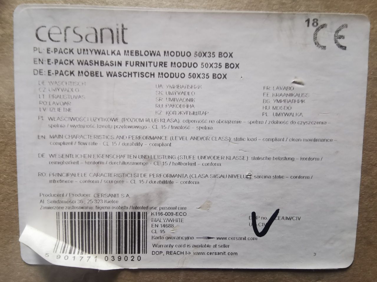 Umywalka meblowa Cersanit 50x35