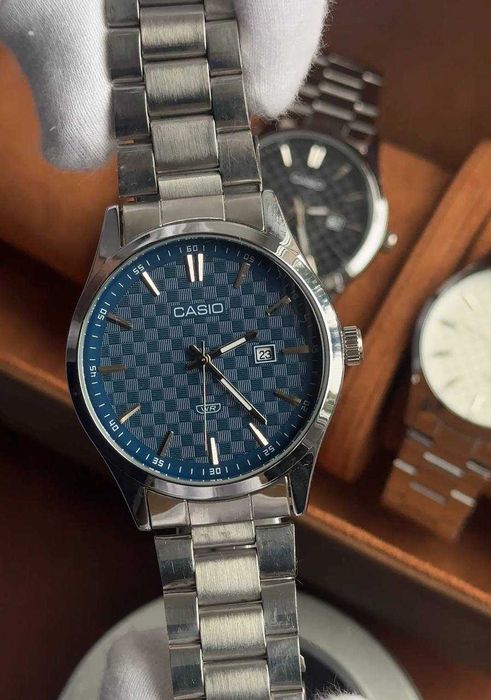 Годинник наручний Casio MTP-VD03B Silver/Blue | часы наручные мужские