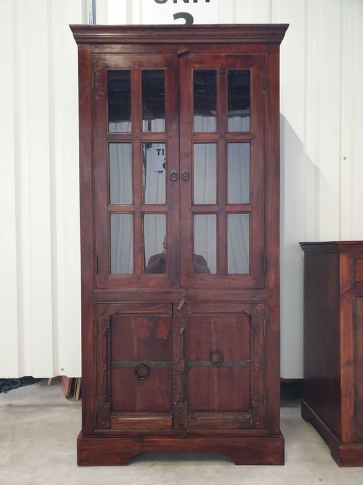 Piękna bardzo masywna witryna kolonialna lite drewno akacjiazjatyckiej