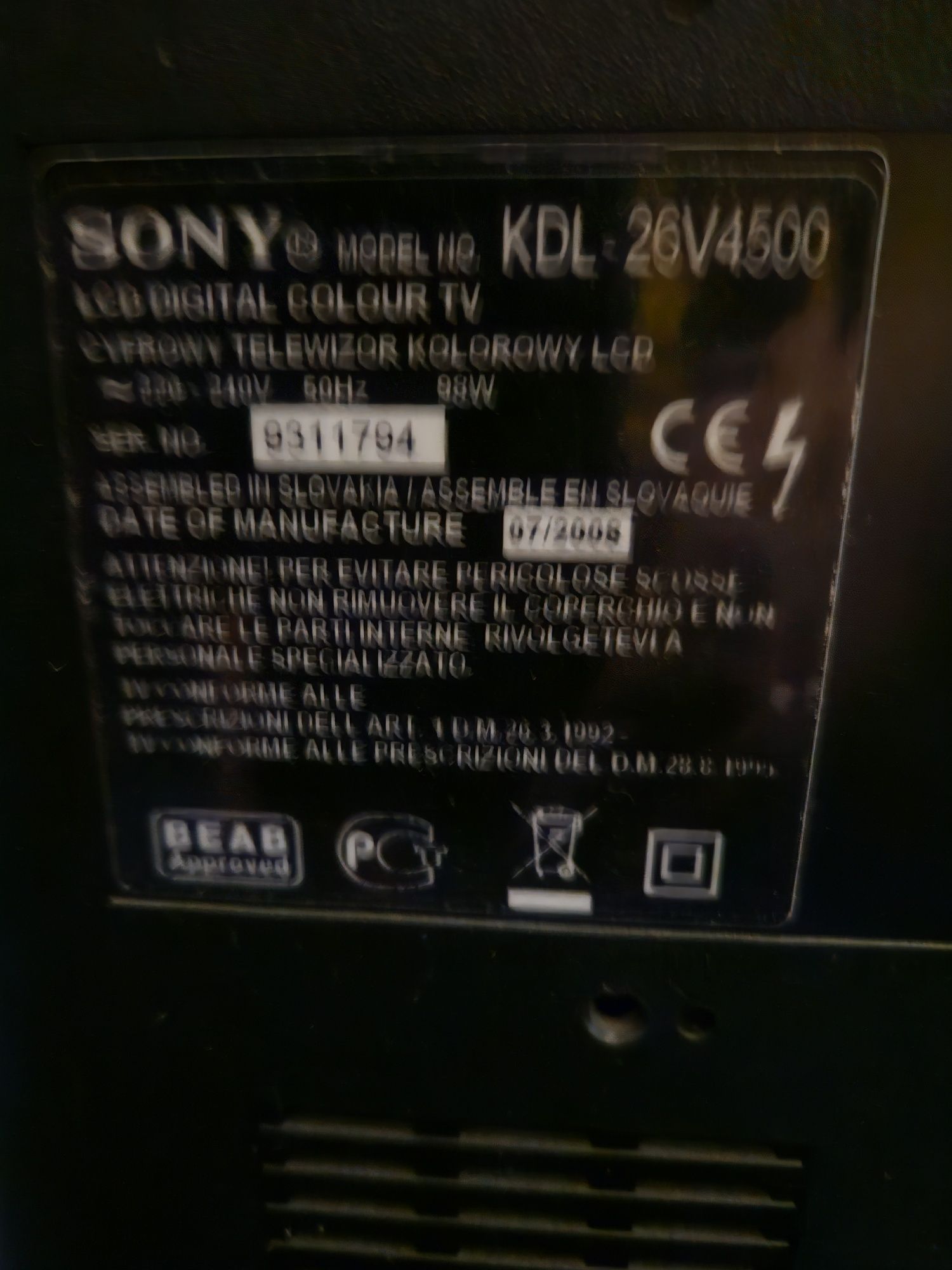 sprzedam telewizory Sony 26"